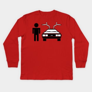 Man-DeLorean Kids Long Sleeve T-Shirt